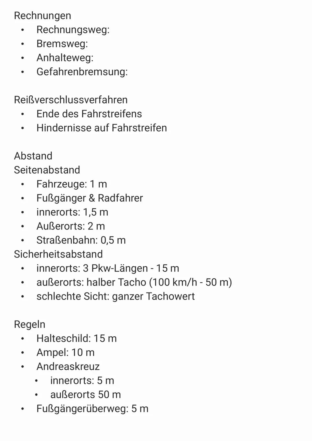 Ladung
Fahrbahn
●
●
●
●
ABS-Antiblockiersystem
●
●
FAHRSCHULE
Theorieprüfung
●
●
Geschwindigkeiten
●
50cm
●
Leitlinie: Darf überfahren werde