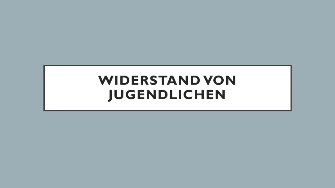 Sind Jugendliche im Stand Widerstand zu leisten?