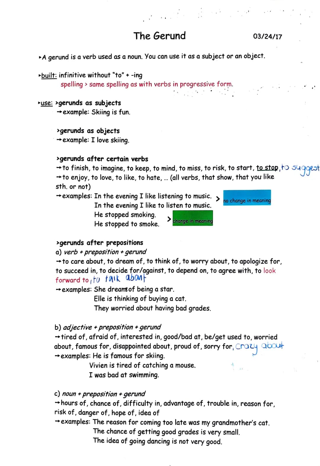 A gerund is a verb used as a noun. You can use it as a subject or an object.
▸built: infinitive without "to" + -ing
spelling > same spelling
