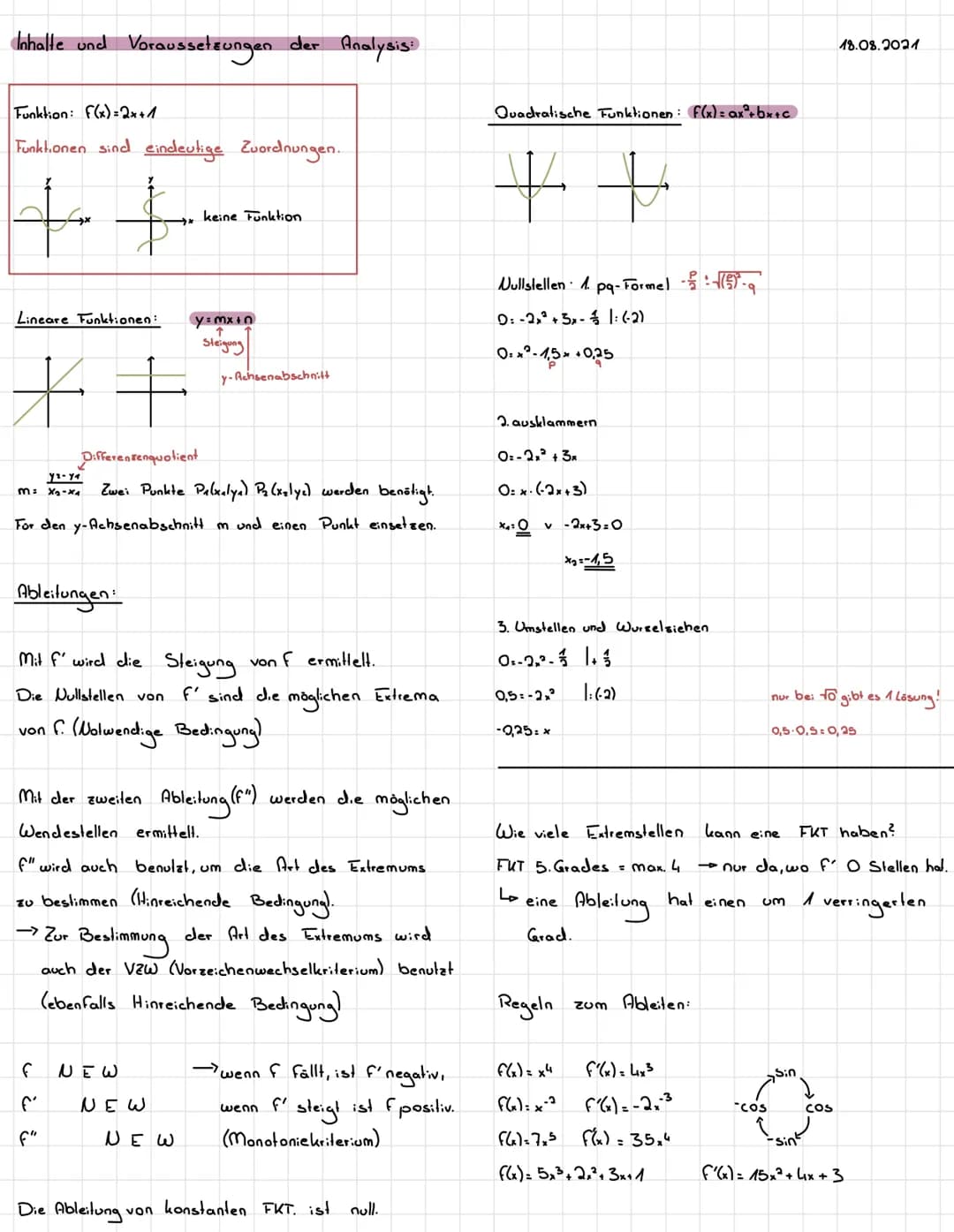 Inhalte und Voraussetzungen
Funktion: F(x)=2x + 1
Funktionen sind eindeutige Zuordnungen..
++
Lineare Funktionen: y=mx+n
↑
Steigung
* + +
Di