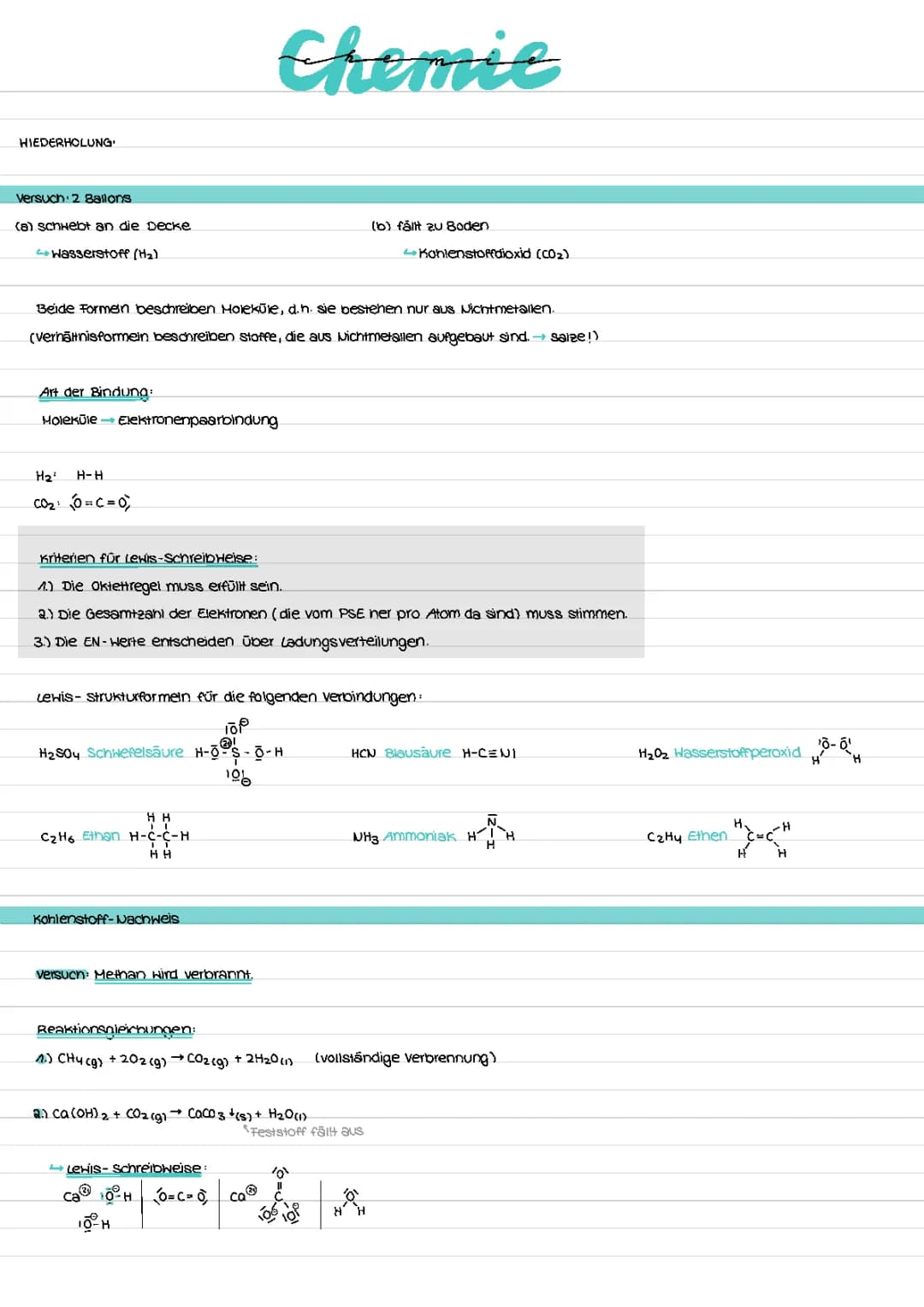 chemisches Rechnen und Bindungen
