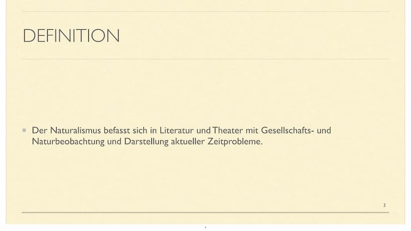 LITERATUREPOCHE NATURALISMUS GLIEDERUNG
■ I.Definition
2. Allgemeines
■ 3.Historischer Kontext
■ 4.Merkmale
▪ 5.Literatur des Naturalismus u