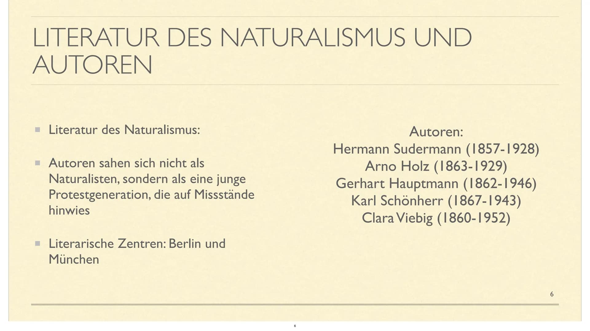 LITERATUREPOCHE NATURALISMUS GLIEDERUNG
■ I.Definition
2. Allgemeines
■ 3.Historischer Kontext
■ 4.Merkmale
▪ 5.Literatur des Naturalismus u