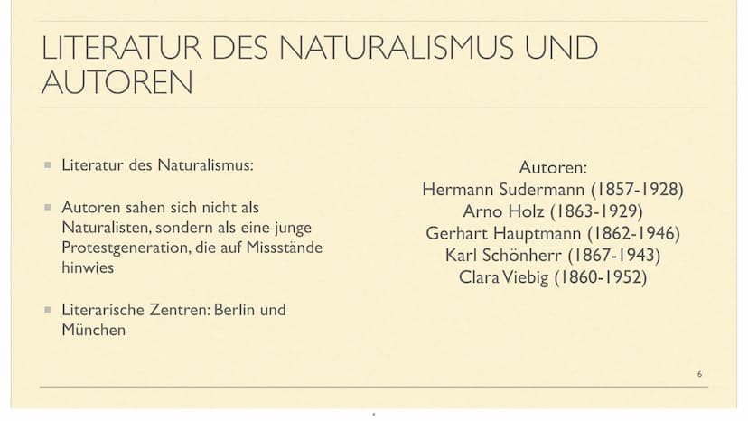 LITERATUREPOCHE NATURALISMUS GLIEDERUNG
■ I.Definition
2. Allgemeines
■ 3.Historischer Kontext
■ 4.Merkmale
▪ 5.Literatur des Naturalismus u