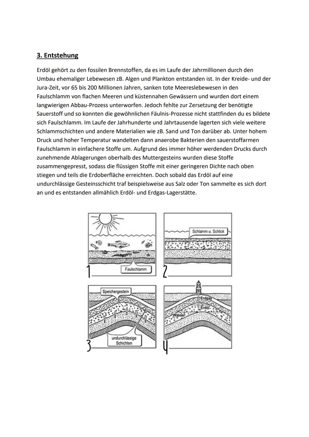 Erdöl - ein kostbarer Rohstoff Inhalt:
1. Zusammensetzung
Gliederung
2. Eigenschaften
3. Entstehung
4. Aufbereitung und Verarbeitung durch f