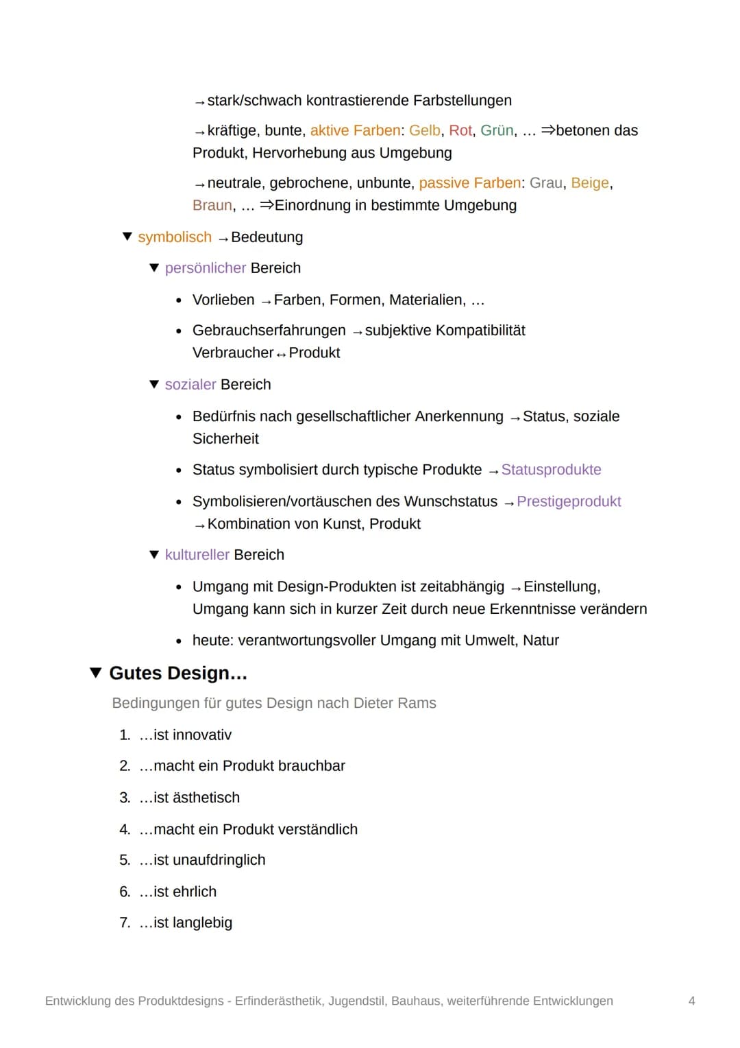 Aic
Entwicklung des
Produktdesigns -
Erfinderästhetik, Jugendstil,
Bauhaus, weiterführende
Entwicklungen
Q11/2
Das Design
▾ Definition des D