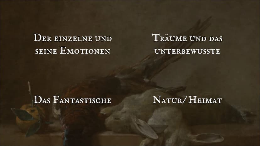 S
B
D GI
NATURLYRIK
DIE EPOCHE DER
LYRISCHEN ROMANTIK
47
Von: Janna, Emma INHALTSVERZEICHNIS
ΟΙ
ALLGEMEINES
Zeit, Autoren, Herkunft,
Geschic
