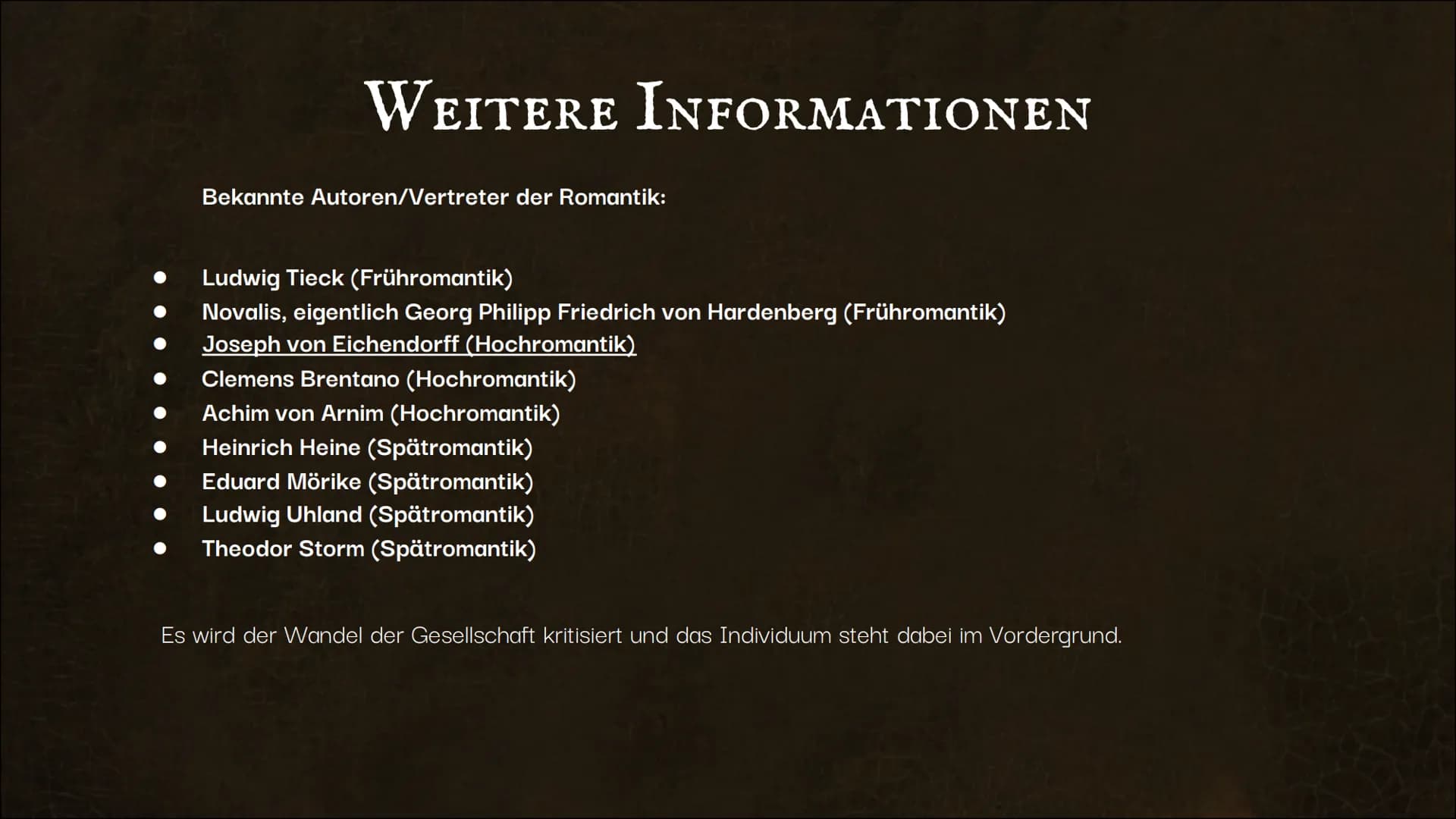 S
B
D GI
NATURLYRIK
DIE EPOCHE DER
LYRISCHEN ROMANTIK
47
Von: Janna, Emma INHALTSVERZEICHNIS
ΟΙ
ALLGEMEINES
Zeit, Autoren, Herkunft,
Geschic
