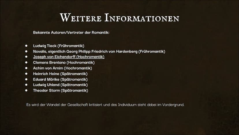 S
B
D GI
NATURLYRIK
DIE EPOCHE DER
LYRISCHEN ROMANTIK
47
Von: Janna, Emma INHALTSVERZEICHNIS
ΟΙ
ALLGEMEINES
Zeit, Autoren, Herkunft,
Geschic