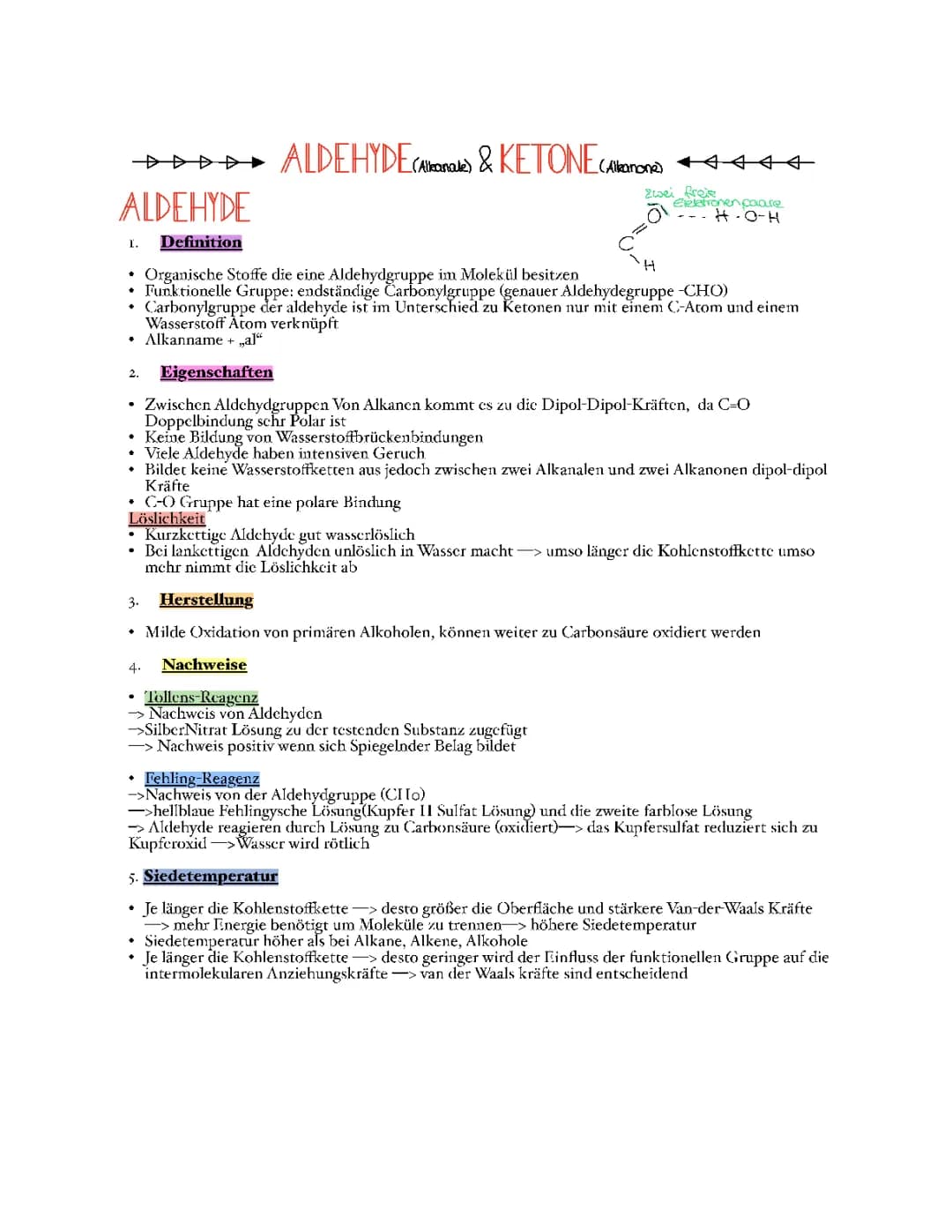 Aldehyde und Ketone