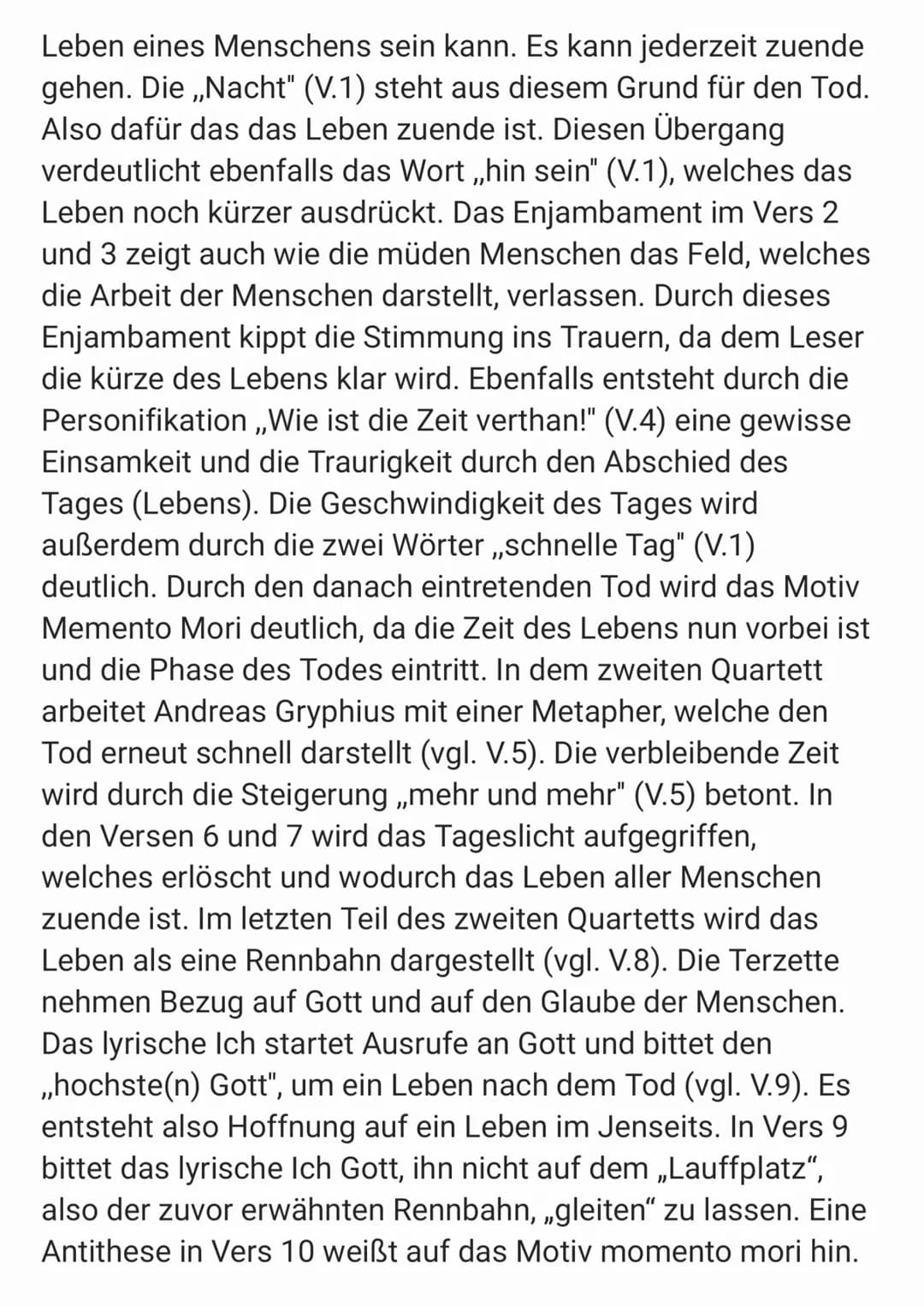 Das Gedicht ,,Abend" von Andreas Gryphius aus dem Jahre
1650 und somit aus dem Zeitalter des Barocks thematisiert
die Vergänglichkeit des Me