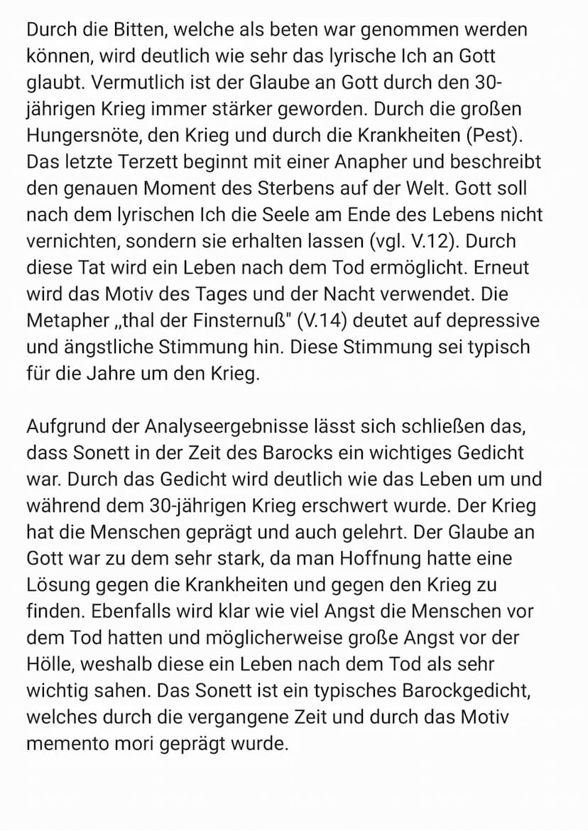 Das Gedicht ,,Abend" von Andreas Gryphius aus dem Jahre
1650 und somit aus dem Zeitalter des Barocks thematisiert
die Vergänglichkeit des Me