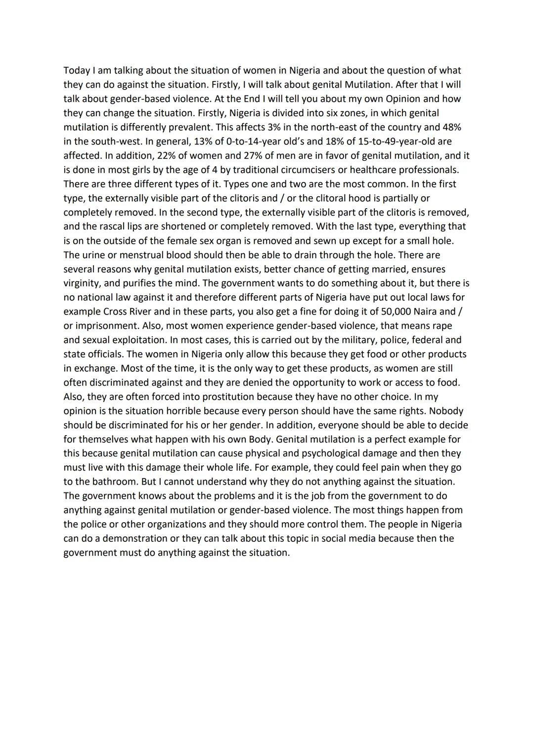 Wichtige Fragen zu Frauenrechten und Genitalverstümmelung in Nigeria und Niger