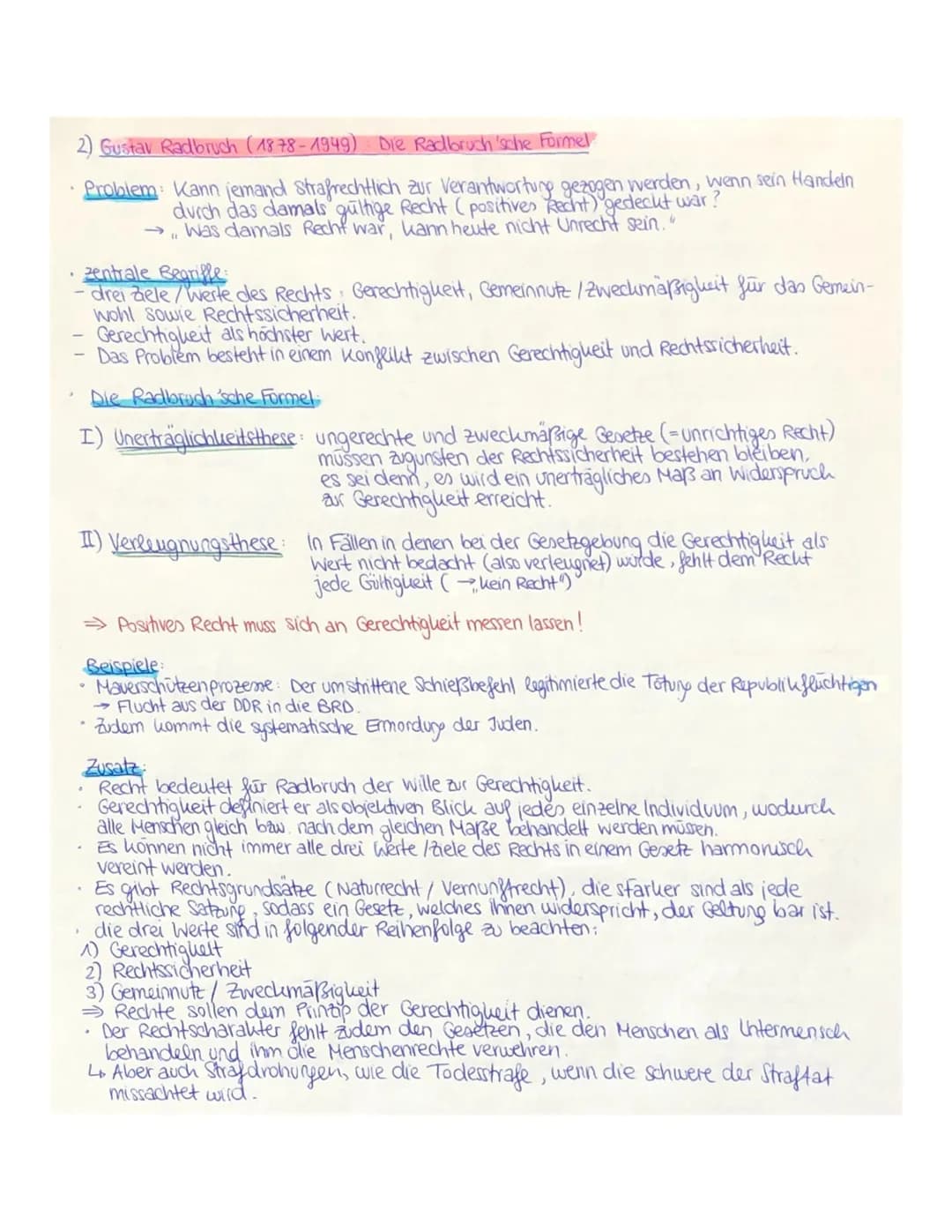 Q3.1 Theorien der Gerechtigkeit
1) Die Unterscheidung zwischen positivem Recht & Naturrecht:
führt
< au
Rechtspositivismus
behauptet, dass e