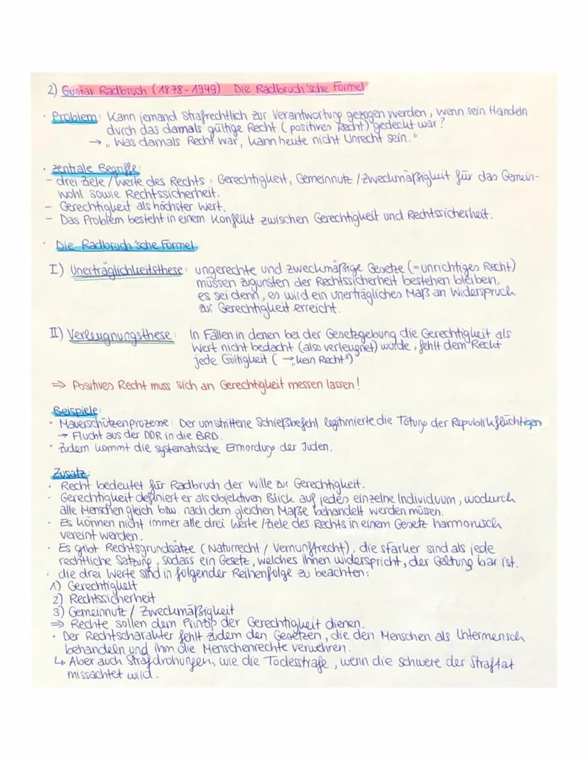 Q3.1 Theorien der Gerechtigkeit
1) Die Unterscheidung zwischen positivem Recht & Naturrecht:
führt
< au
Rechtspositivismus
behauptet, dass e