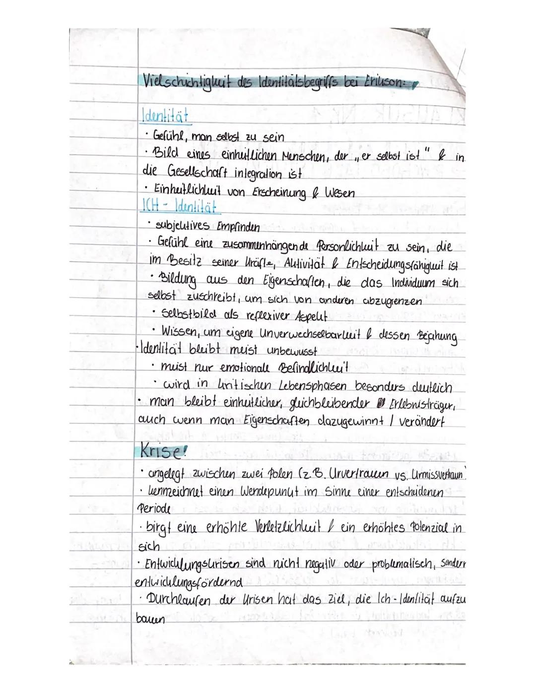pädagogik
KLAUSUR Nr. 1
fute mama wind
MODELL NACH ERIK ERIKSON kohane
→PSYCHOSOZIALE ENTWICKLUNG
Grundthesen der Theorie
•Leben ist in acht