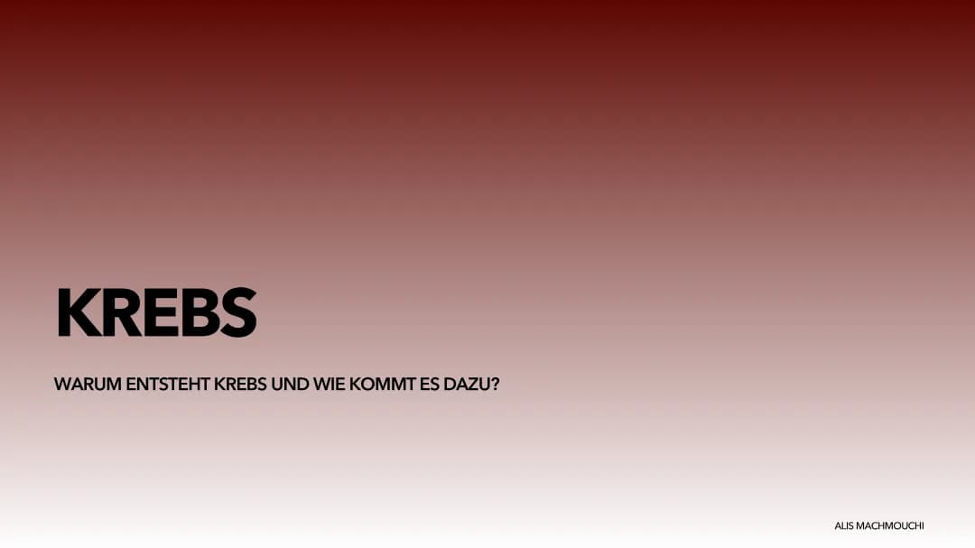 Referat zum Thema „Krebs“