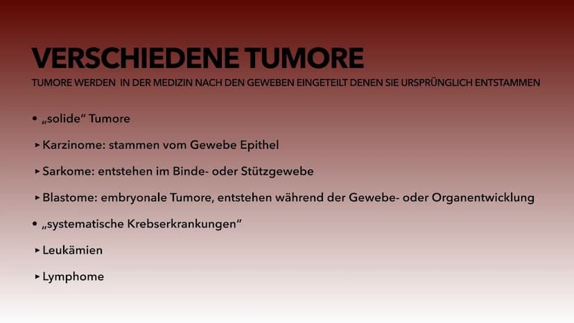 KREBS
WARUM ENTSTEHT KREBS UND WIE KOMMT ES DAZU?
ALIS MACHMOUCHI INHALTSVERZEICHNIS
• Was ist Krebs?
• Verschiedene Tumore
• Warum entsteht
