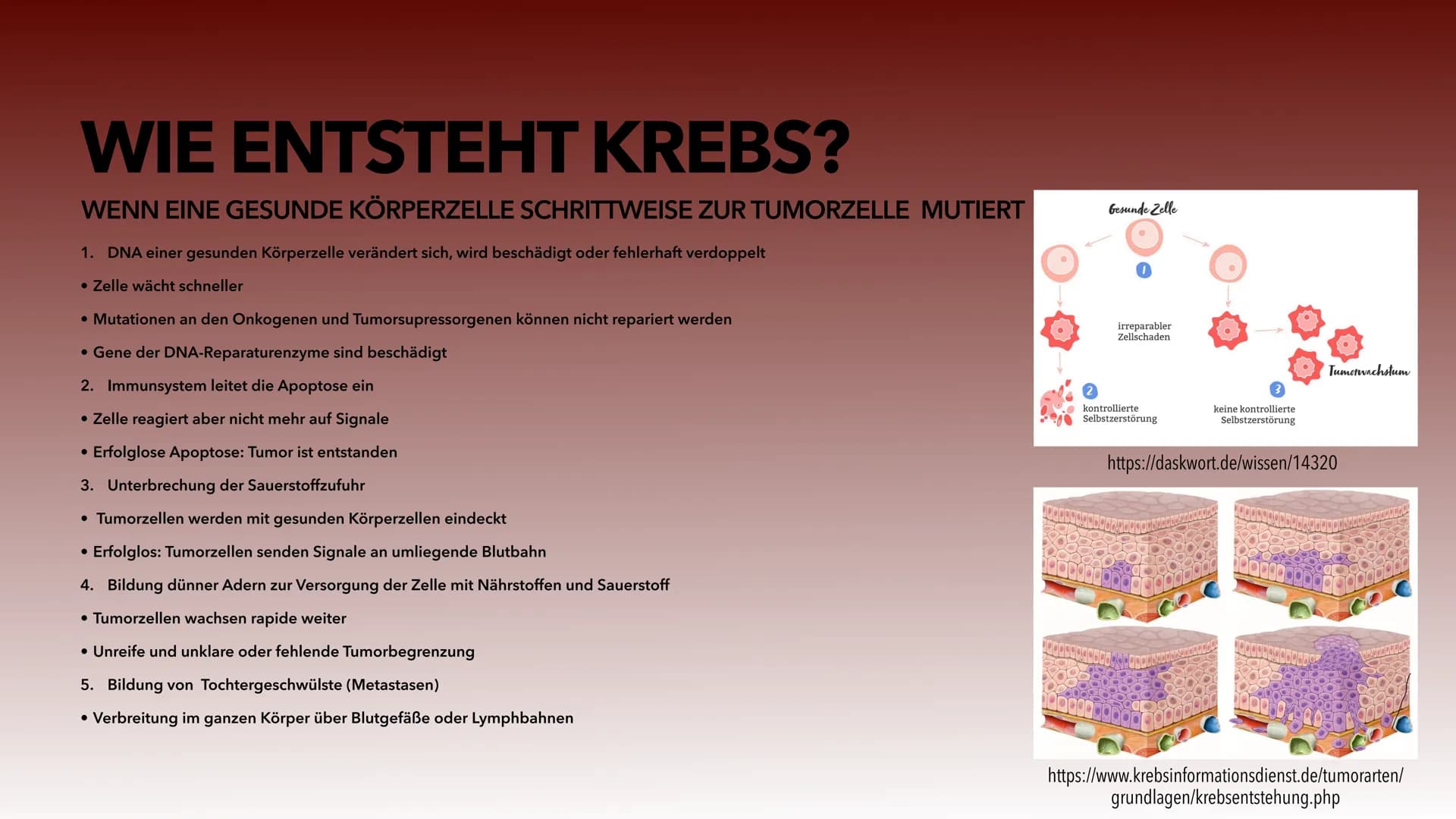 KREBS
WARUM ENTSTEHT KREBS UND WIE KOMMT ES DAZU?
ALIS MACHMOUCHI INHALTSVERZEICHNIS
• Was ist Krebs?
• Verschiedene Tumore
• Warum entsteht