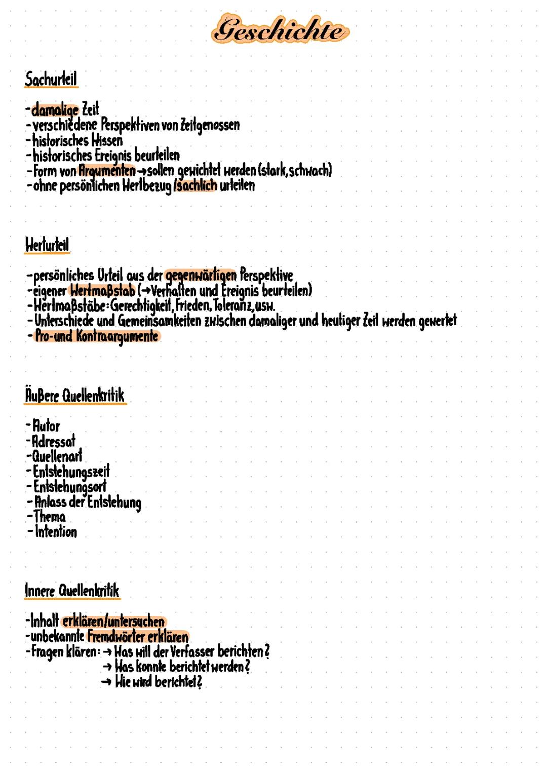 Geschichte: Textarten 