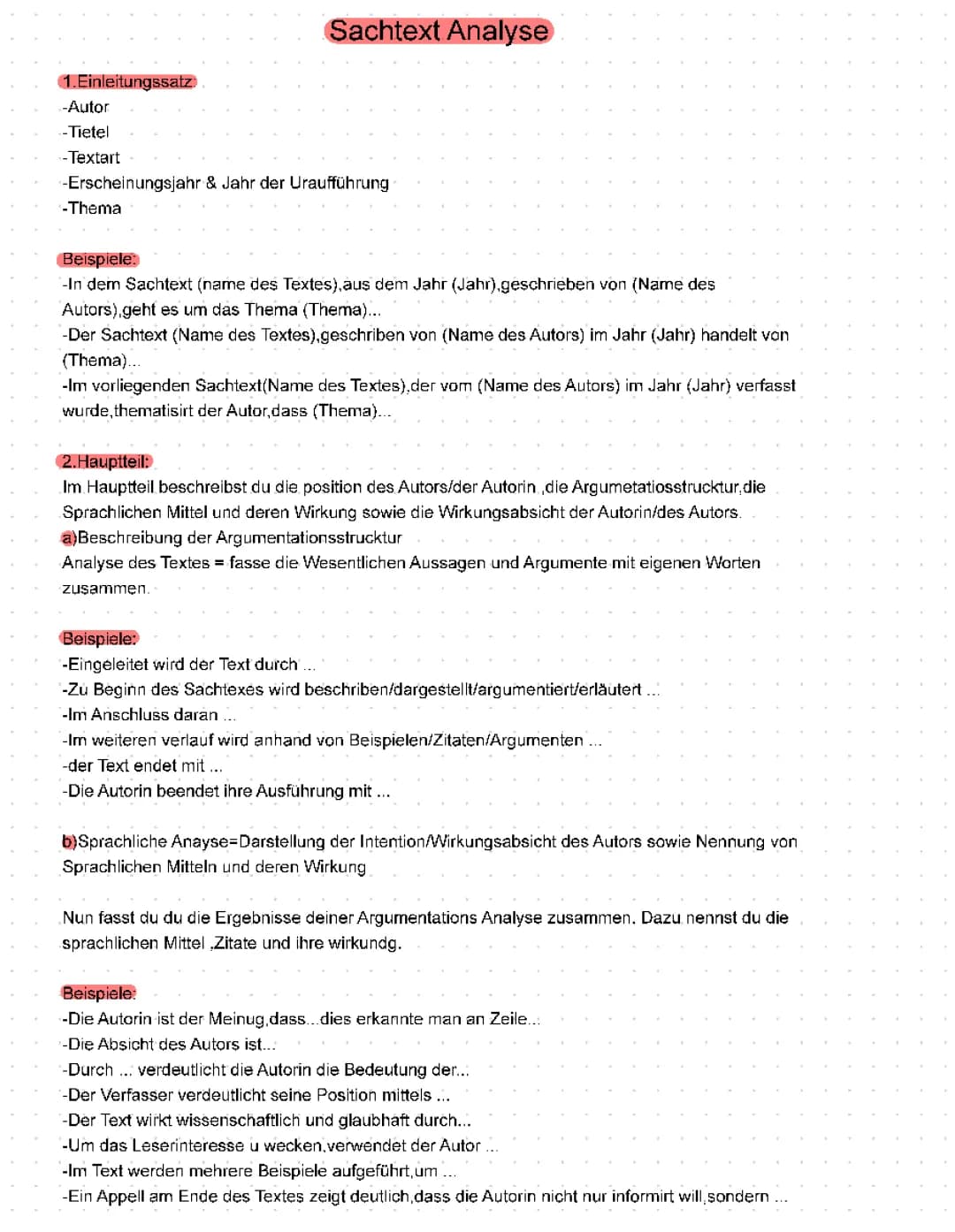 Sachtext Analyse