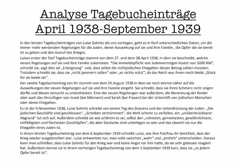 PORTFOLIO
FLORENCE KOCH 9A Inhaltsverzeichnis
1) Kurzbiographie von Luise Solmitz
2) Analyse Tagebucheinträge
3) Analyse Tagebucheinträge
4)