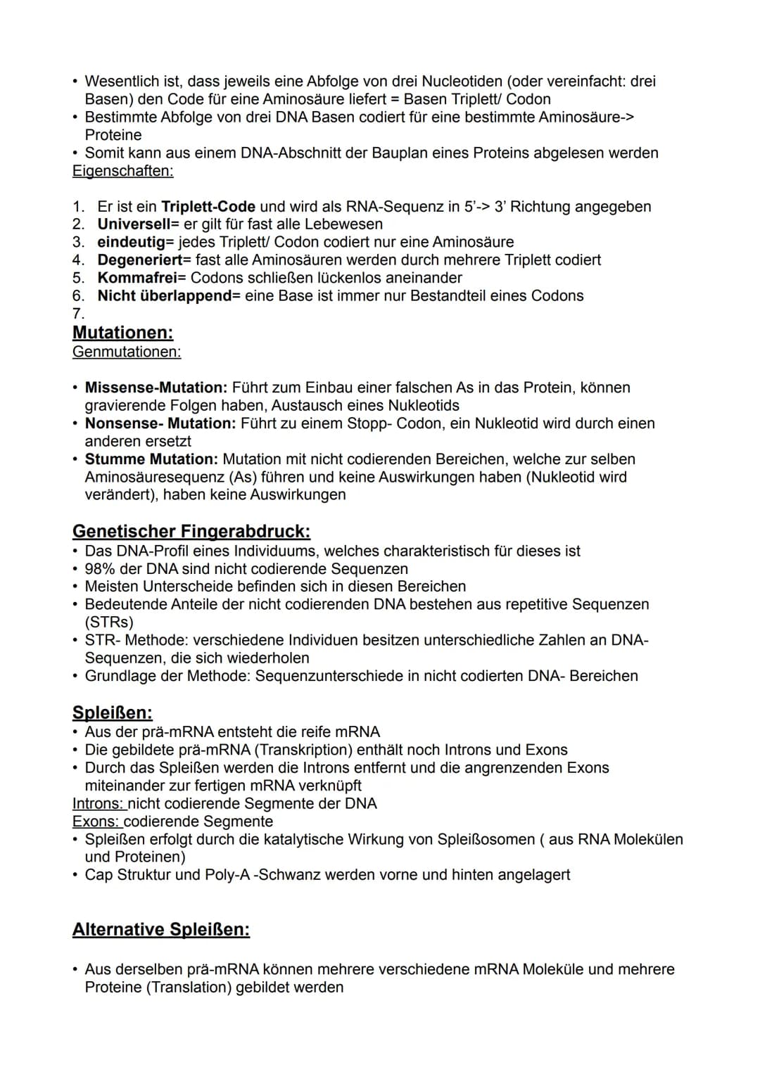 Biologie LK Klausur
Themen:
• DNA Aufbau, Helixstruktur, Schlüssel-Schloss-Prinzip
Replikation
Transkription & Translation
• Genwirkketten
●