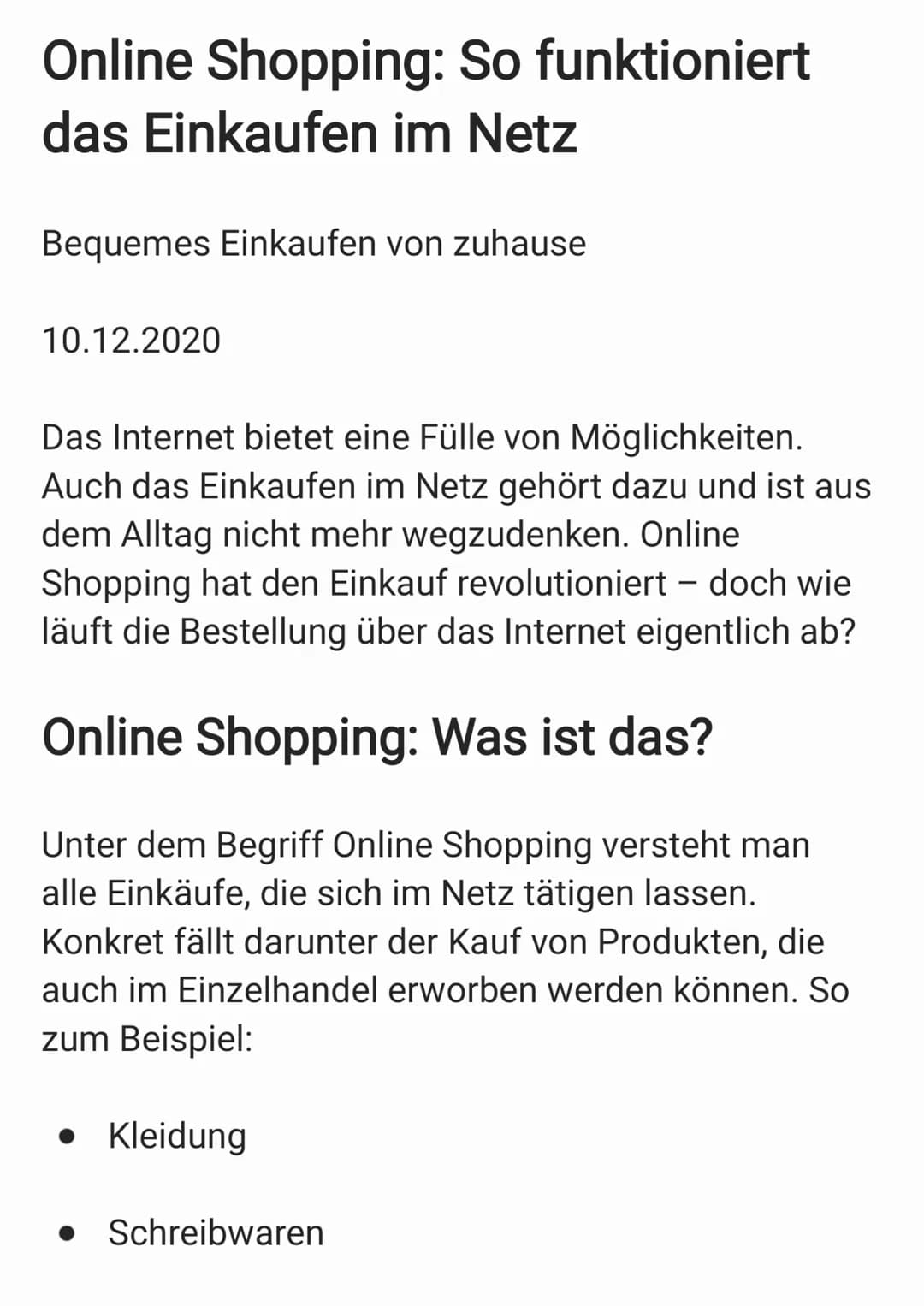 Online Shopping: So funktioniert
das Einkaufen im Netz
Bequemes Einkaufen von zuhause
10.12.2020
Das Internet bietet eine Fülle von Möglichk