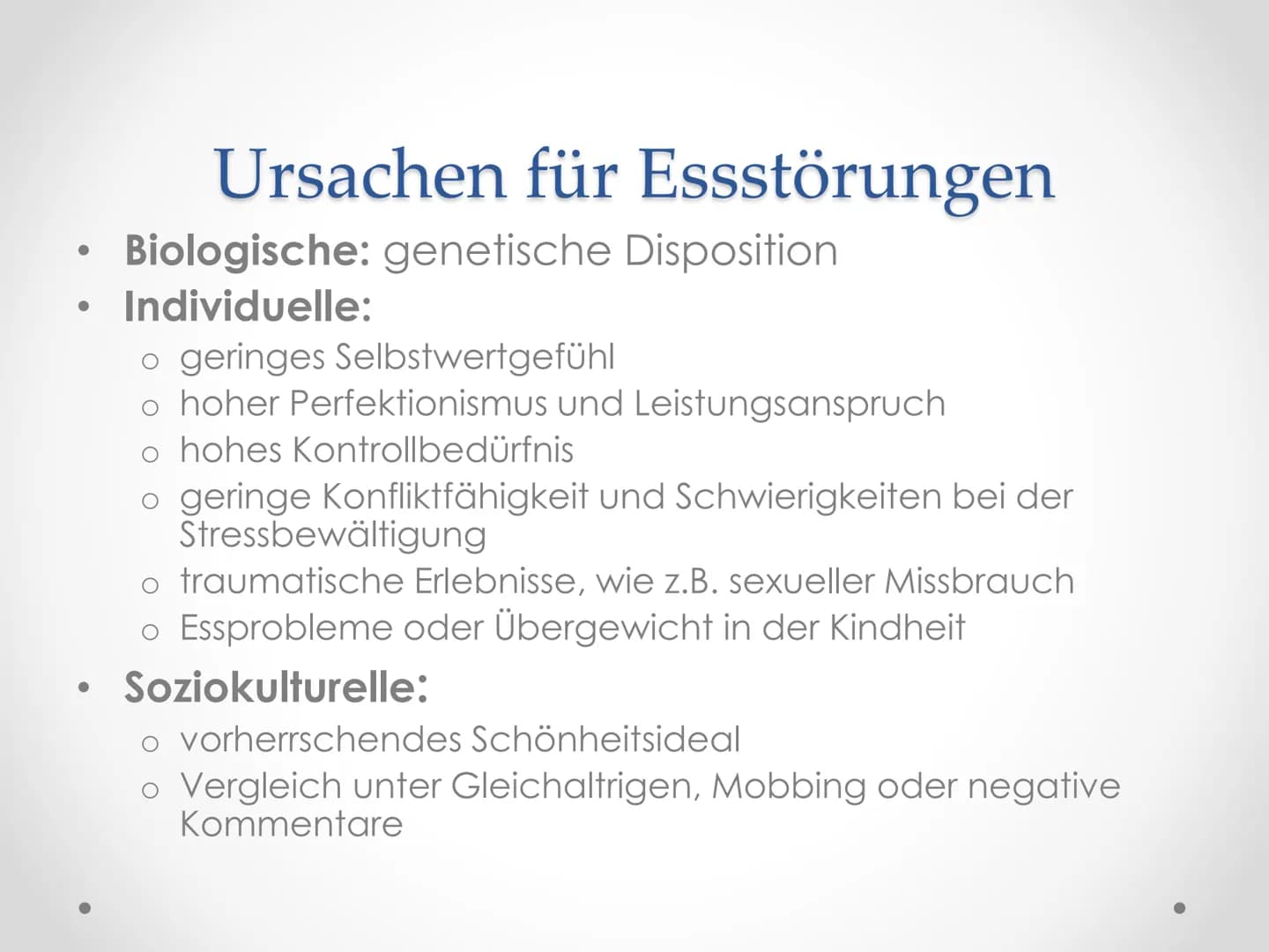 Essstörungen ●
Body Mass Index
Der Body-Mass-Index (BMI) ist eine Maßzahl für das
Körpergewicht eines Menschen im Verhältnis zu
seiner Größe