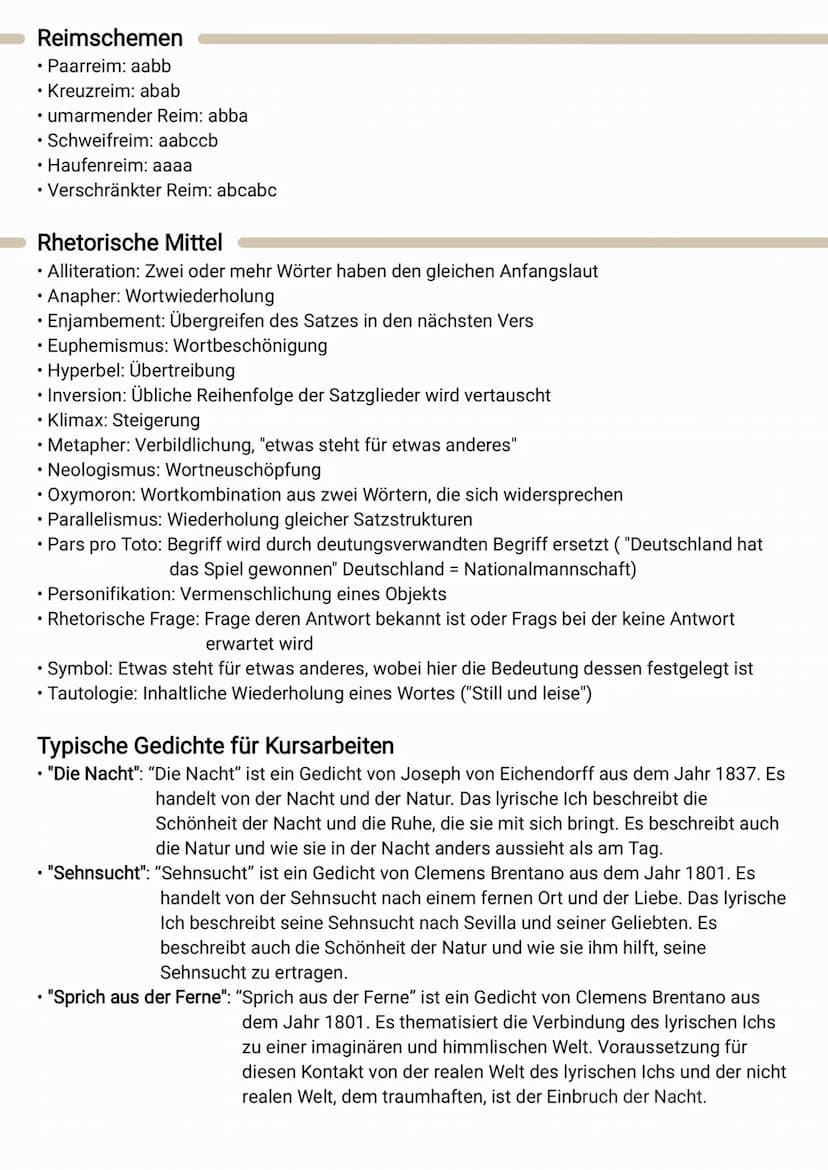 Gedichtsanalyse - Romantik
Die Romantik (1795-1848) ist eine literarische Epoche, welche sich auszeichnete durch ihr
romantisches Denken. Da