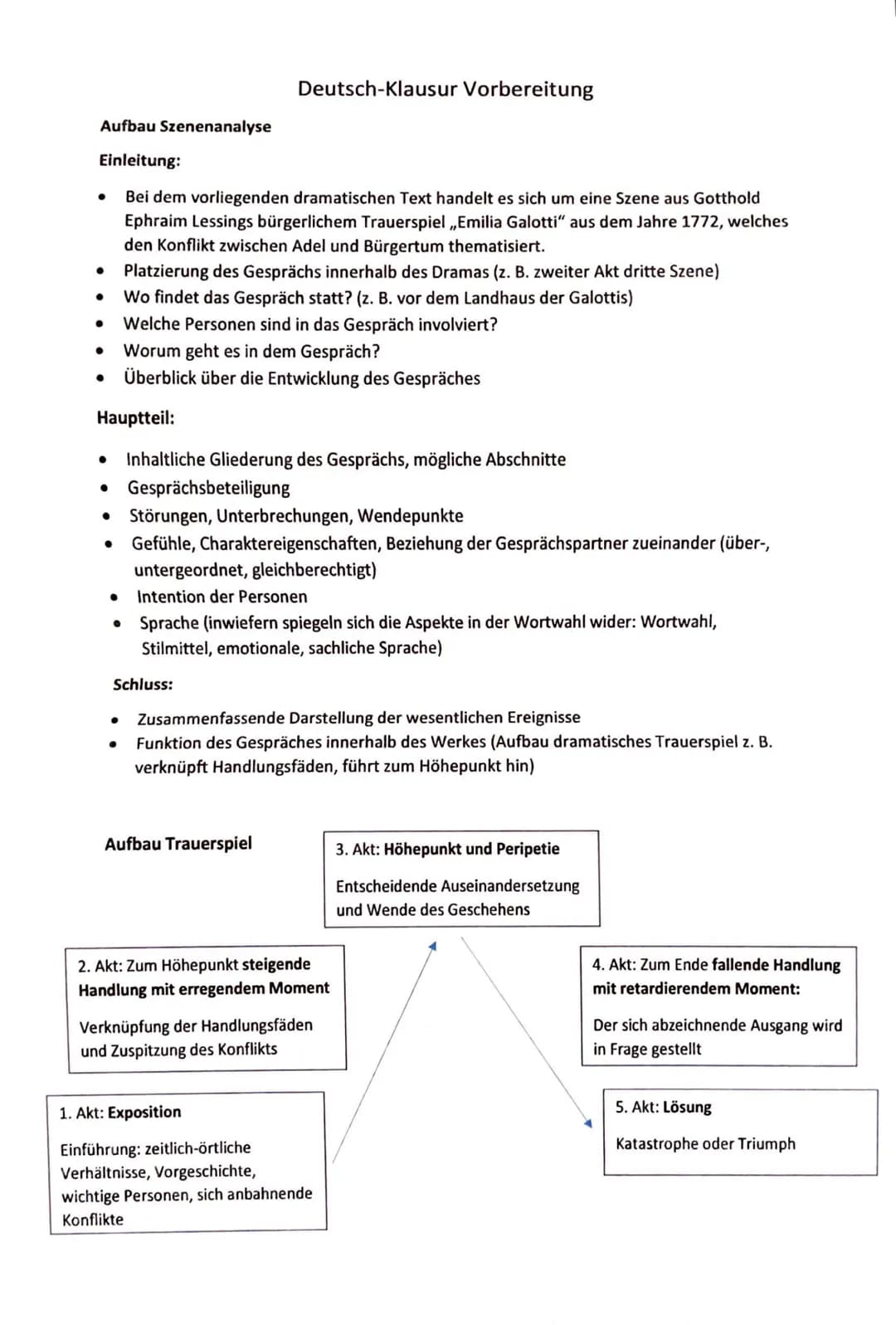 Aufbau Szenenanalyse
Einleitung:
Bei dem vorliegenden dramatischen Text handelt es sich um eine Szene aus Gotthold
Ephraim Lessings bürgerli