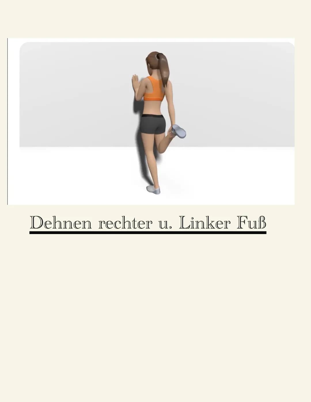 Zum Schluss noch ein bisschen Dehnen!!!
Dehnung im Stand (links u. Rechts) Wandsitzen
Anfänger:
Fortgeschritten: 40 Sekunden
Profi:
25 Sekun
