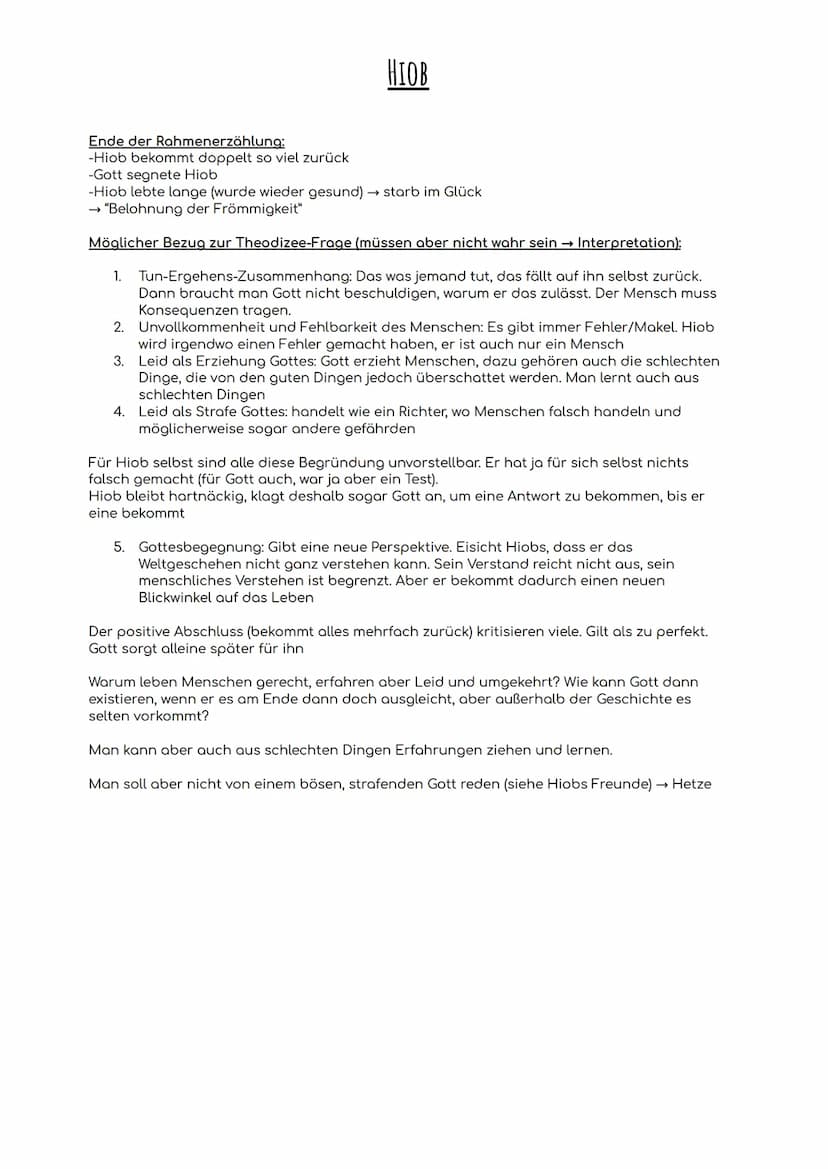 -spielt in Uz, weit weg von Israel
-alle Charaktere sind keine Israeliten
-Zahlensymbolik (Lehr-Erzählung)
Aufbau:
42 Kapitel
Hiob 3 (Klage)