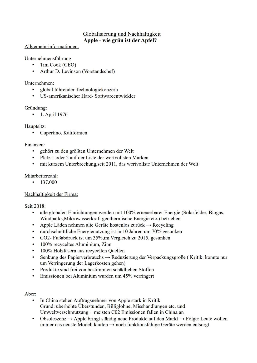 Allgemein-informationen:
Unternehmensführung:
Tim Cook (CEO)
Arthur D. Levinson (Vorstandschef)
●
Unternehmen:
●
Gründung:
●
Hauptsitz:
●
●
