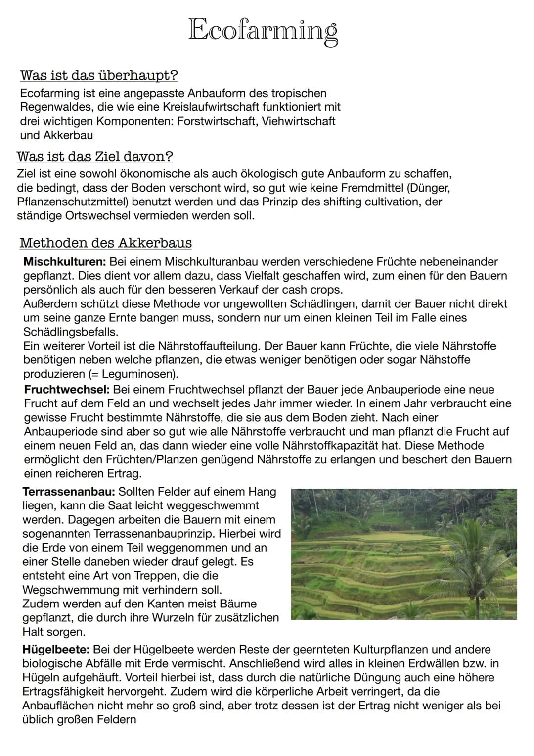 Viehwirtschaft
+ • Mist als Dünger
• Fleisch
• Milch
Transportmittel
• Ernte-, Anbauhilfe
• Textilienherstellung
-Futter
INI
Ecofarming
Futt
