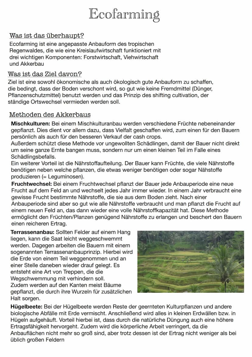Viehwirtschaft
+ • Mist als Dünger
• Fleisch
• Milch
Transportmittel
• Ernte-, Anbauhilfe
• Textilienherstellung
-Futter
INI
Ecofarming
Futt