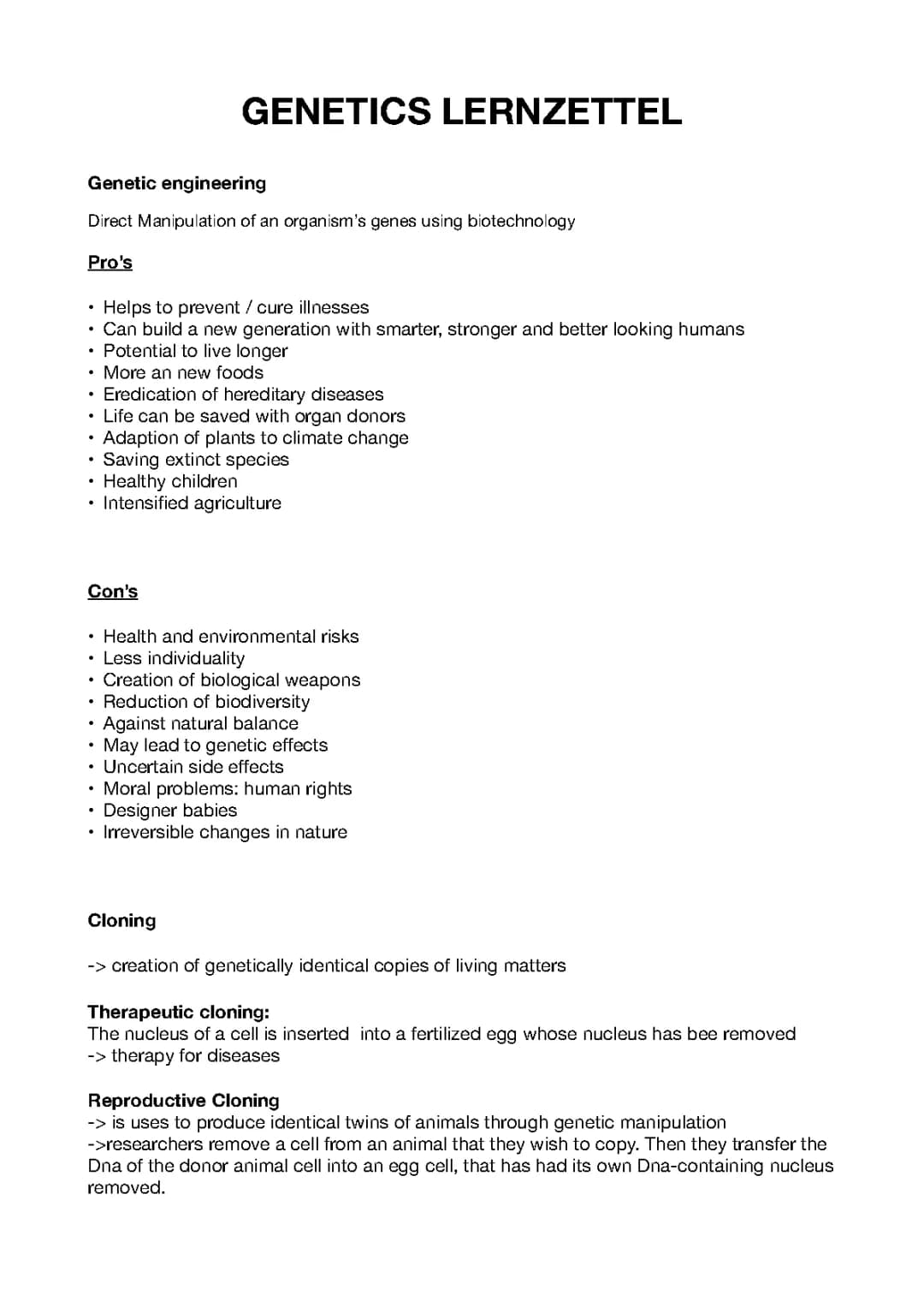 Genetics & Biotechnology
