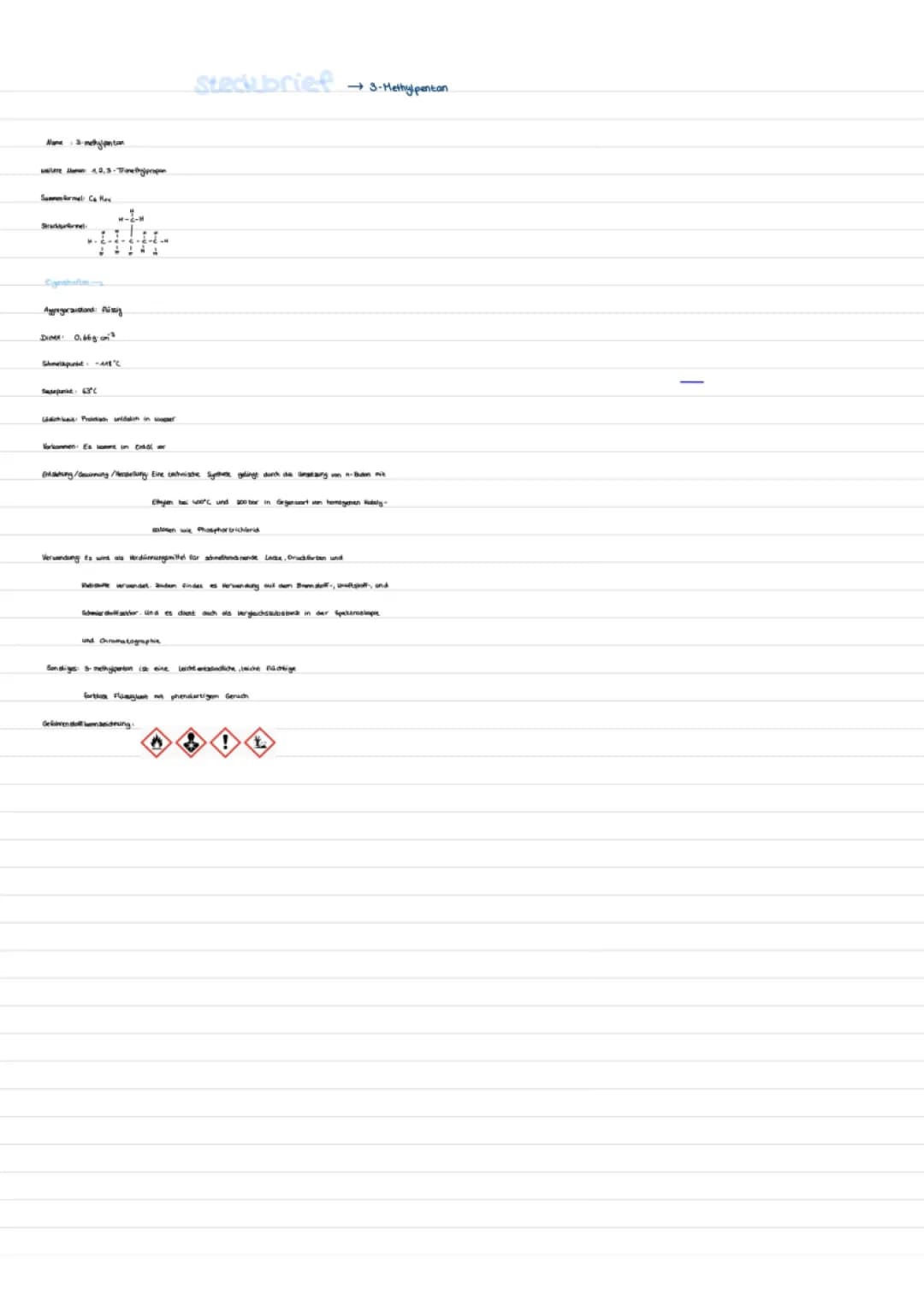 Steckbrief 3-methylpentan 