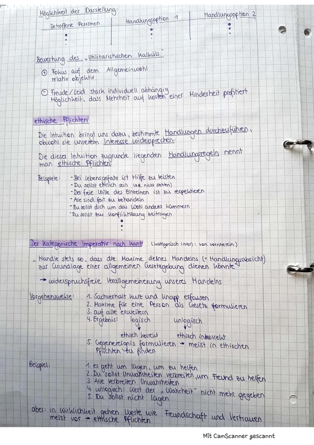 Definitionen
Moral die Gesamtheit unserer Annahmen darüber, welches Handeln
gut oder schlecht ist
Gewissen & Bewertung, ob Handlung gut oder