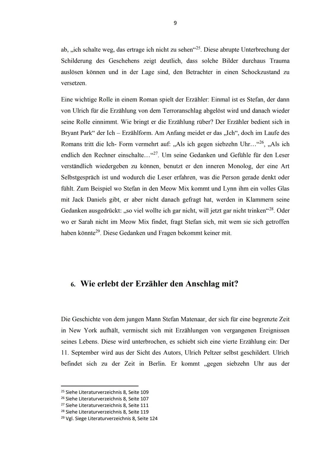 Die Literarische Verarbeitung von 9/11 im
Roman „Bryant Park“ von Ulrich Peltzer Inhaltsverzeichnis

1. Einleitung
3
2. Der Anschlag auf das
