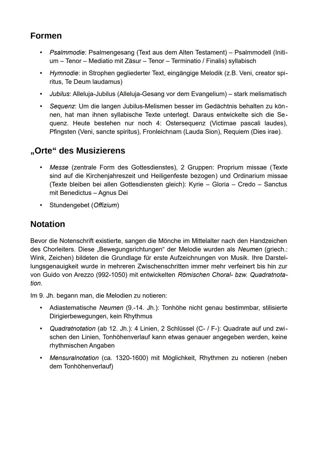 Der Gregorianische Choral
Herkunft
Papst Gregor I. (der Große) (regierte 590-604) ließ die liturgischen Gesänge seiner Zeit
sammeln und vere