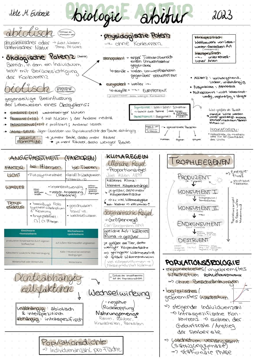 Jelek M.Gobocie biologic abitur
Einbeck
abiotisch
●
physikalischer oder → Light, Wasser,
Chemischer Natur ·Temp.. PH-Wert.
ökologische Poten