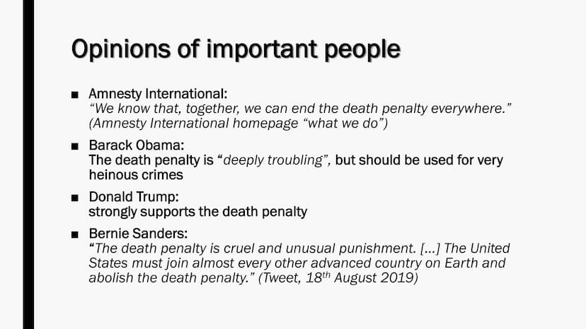 DEATH PENALTY IN THE US Definition
DEATH PENALTY (also known as the capital punishment) = the legal
punishment of death for people who commi
