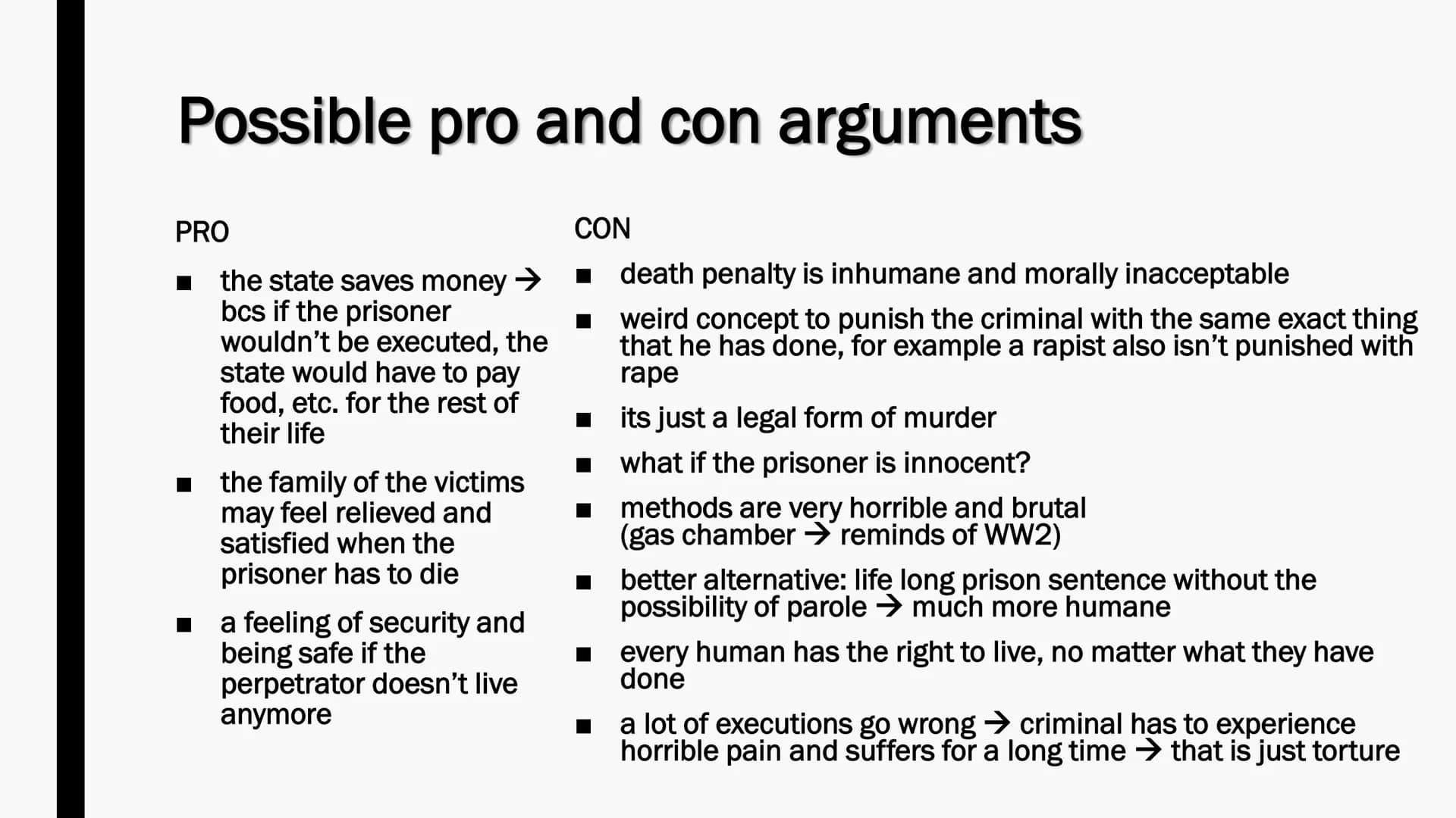 DEATH PENALTY IN THE US Definition
DEATH PENALTY (also known as the capital punishment) = the legal
punishment of death for people who commi