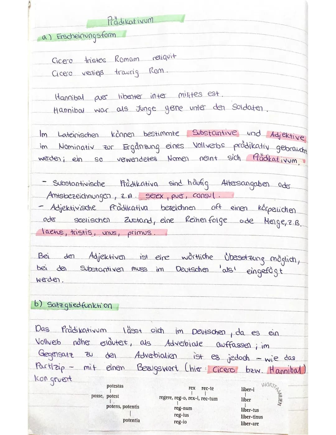 a) Erscheinungsform
-
-
Cicero
Cicero verließ
Hannibal
Hannibal
Bei
tristes Romam
traurig
Prädikativum
Im
Lateinischen können bestimmte
im N