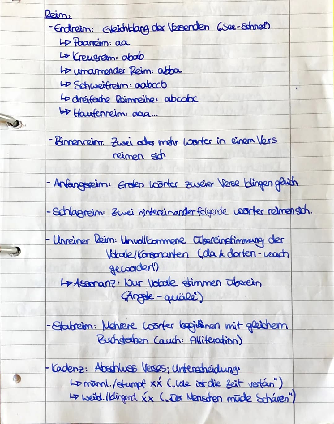 Reini
-Endreim: Gleichelang der Versenden (See-Schned")
LD Paarreim: aa
4 Kreusrem: abab
Lumarmender Reim: abba
LD Schweifrein: aabccb
LD dr
