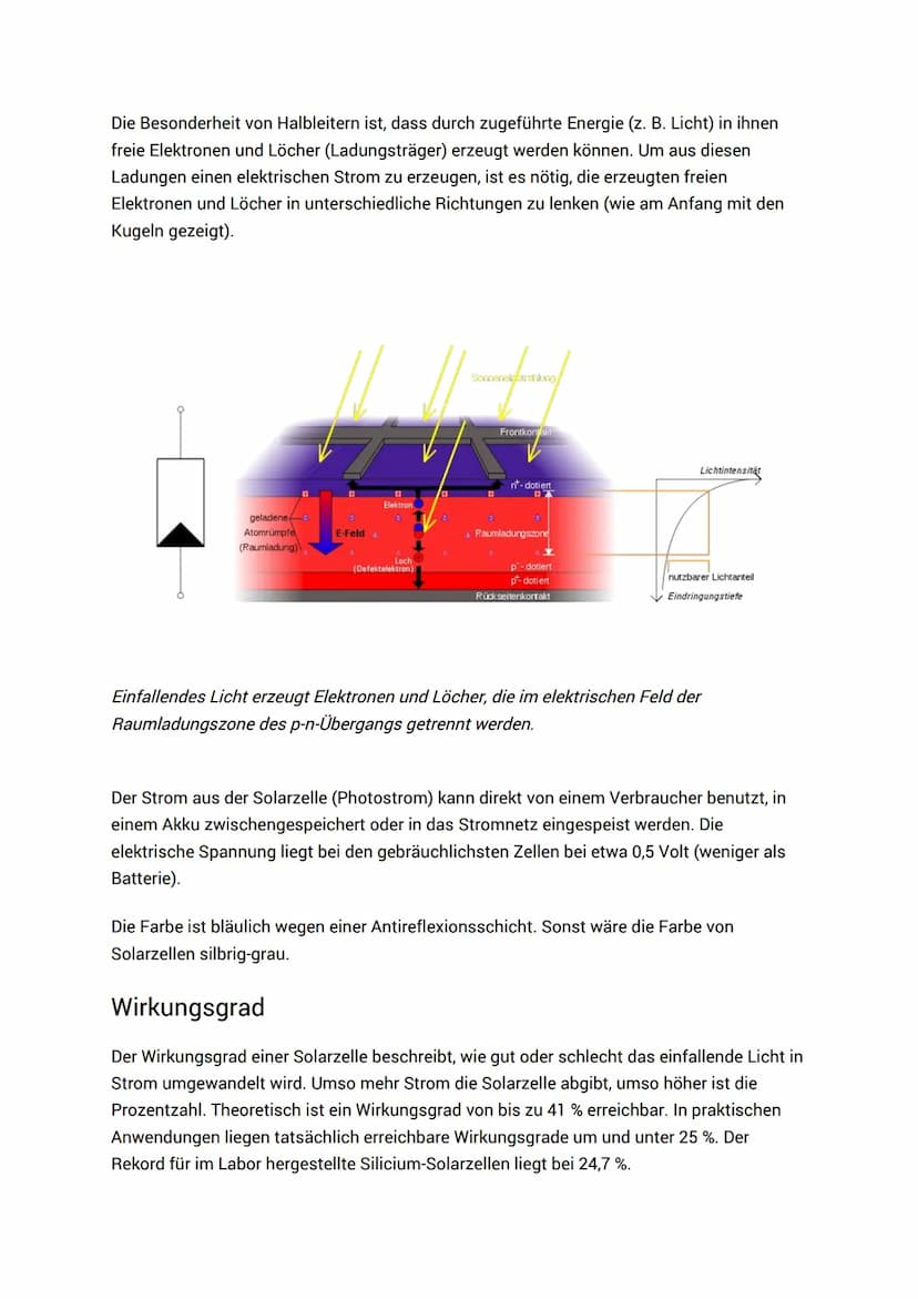 Die Solarzelle
1. Einleitung: Eine der umweltfreundlichsten Möglichkeiten zur Gewinnung von
elektrischen Strom ist die Solartechnologie. Im 