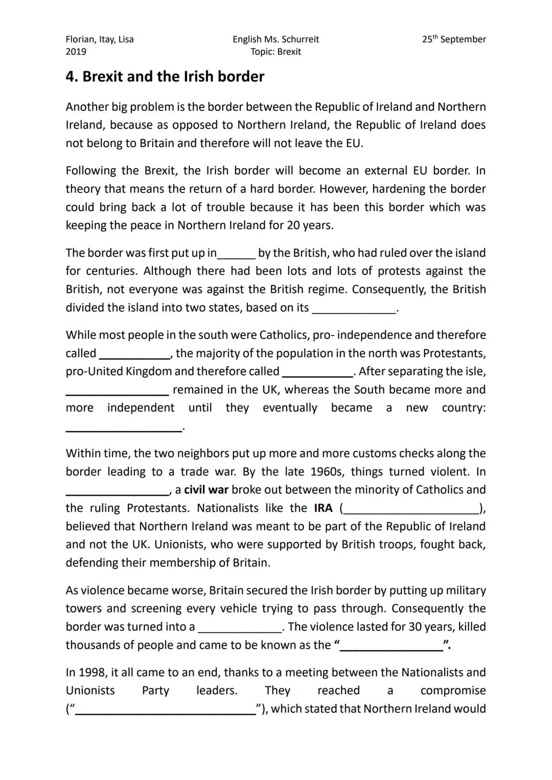 The run-up to the Brexit 2019
English Advanced
Topic: Brexit
Run-up to the Brexit
1. Role of media (SM-Social media; NP=Newspaper)
- Influen