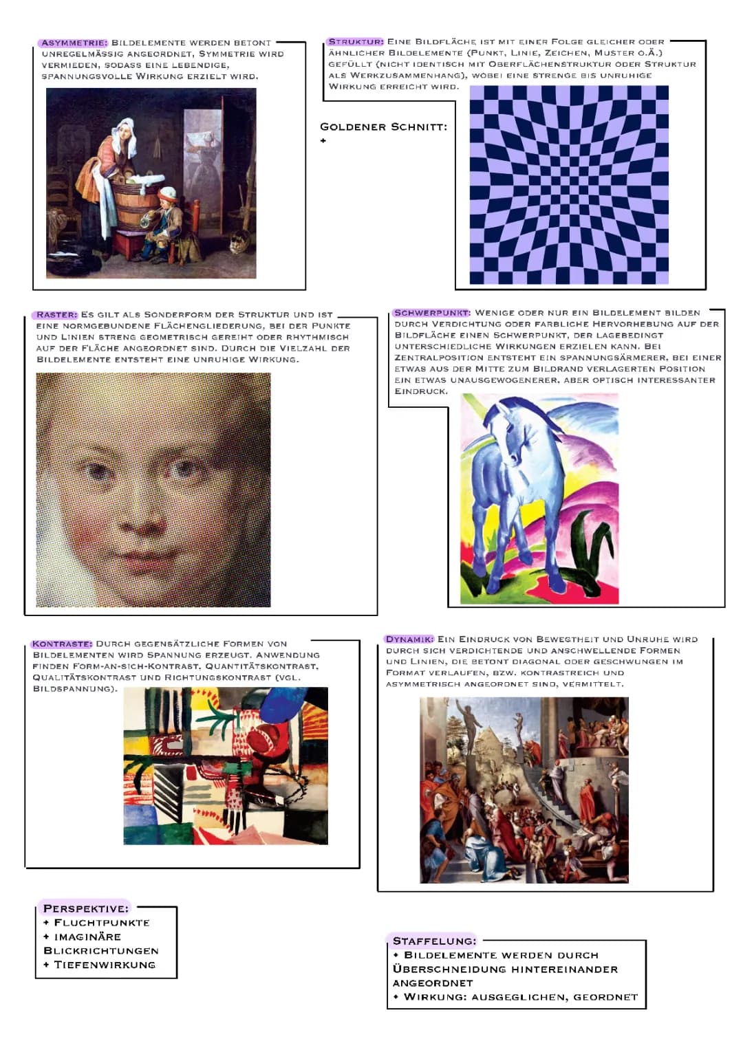Ordnungsprinzipien Kunst - Arbeitsblatt, PDF und Beispiele