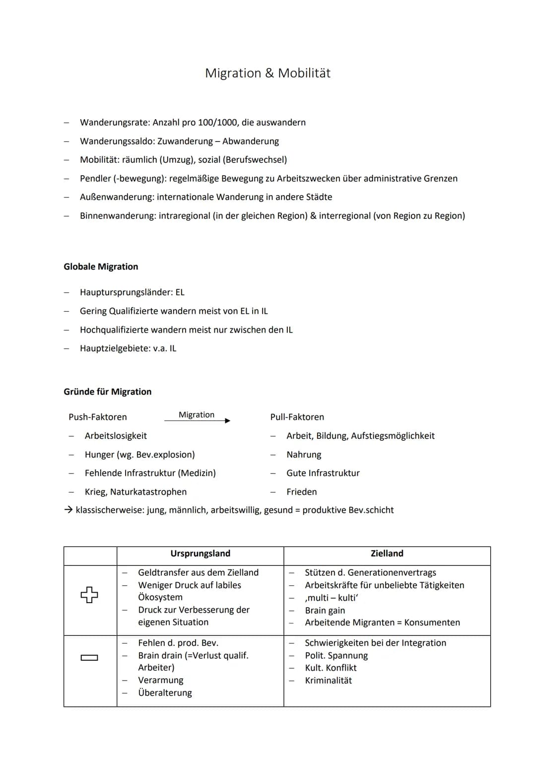 b) Bevölkerungsentwicklung & Migration
Demographie
Naturgeographische, historische & ökonomische Gründe → Weltbevölkerung konzentriert sich
